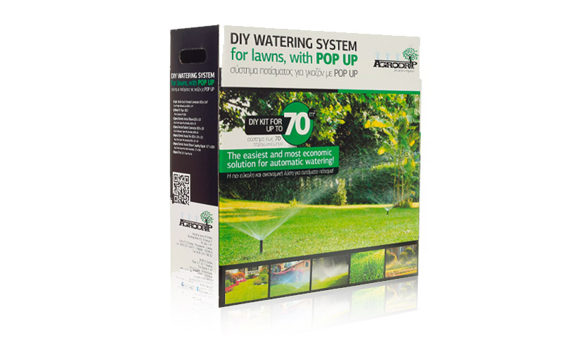 Agrodrip Heimwerker-Bewässerungssystem für Rasenflächen bis zu 70m2 mit Pop-up