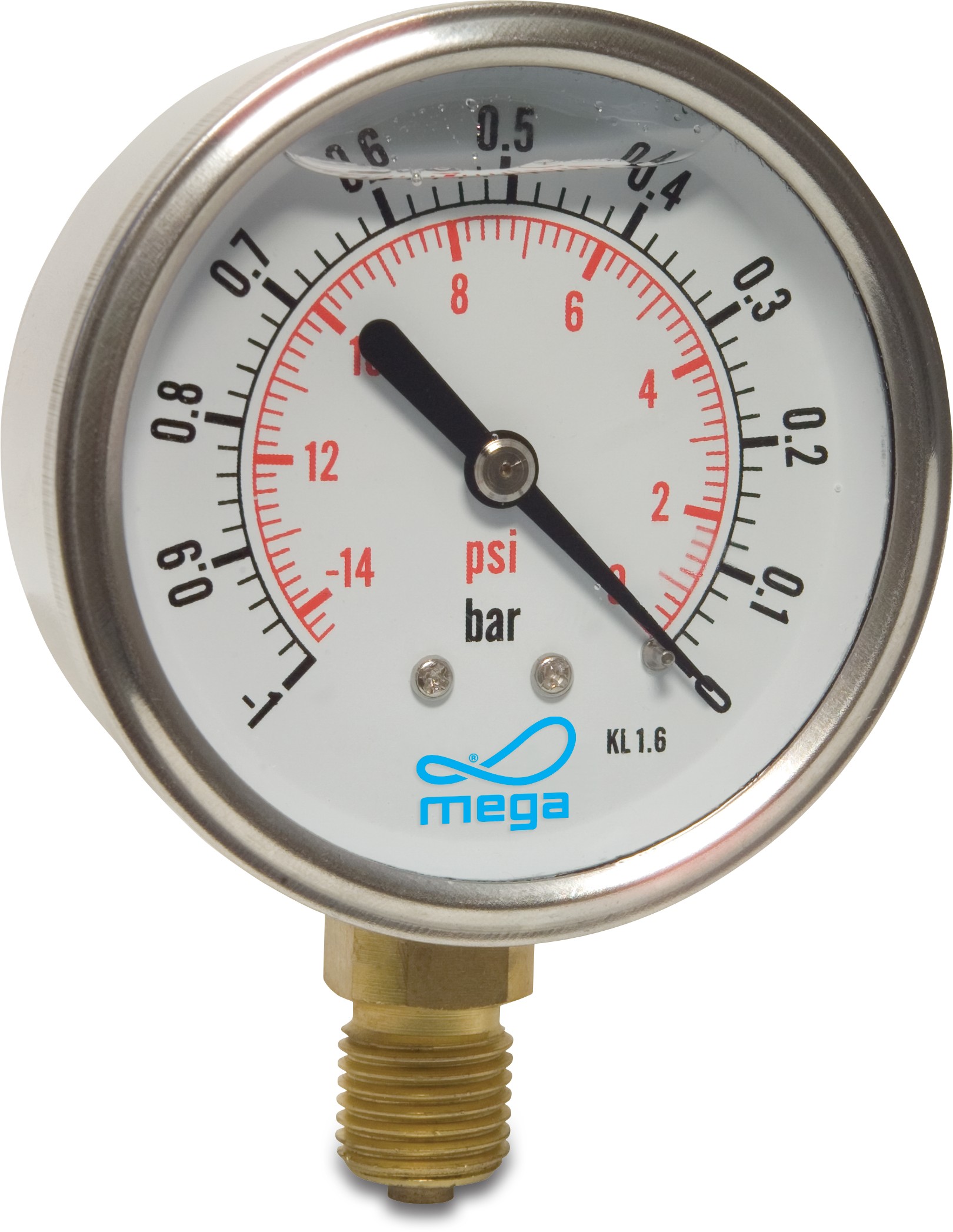 1/4"NPT Manometer Druckmanometer Wasser Öl Luftdruck Flüssigkeit 6 bar 